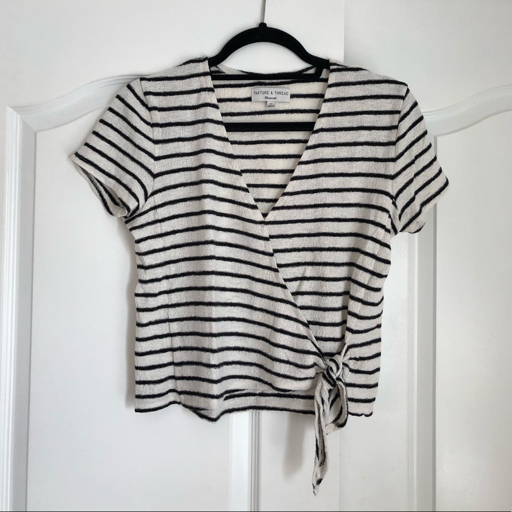 Madewell Texture & Thread Short Sleeve Wrap sz XS